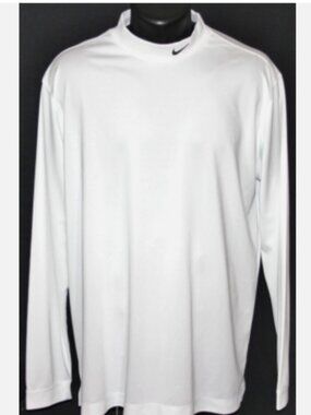 Nike Golf Tour Performance Dri Fit Mock Neck White Long Sleeve